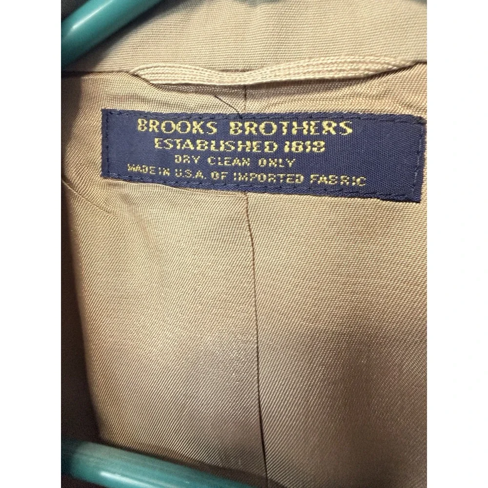 Vintage Brooks Brothers 2 PC Suit Khaki Chino Beige Tan 40x30 2XL